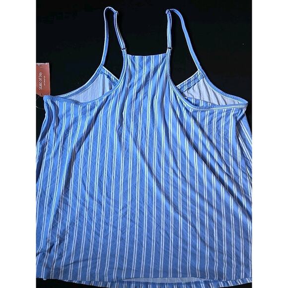 State Of Day Womens Racerback Tank Pajama Top Only 100201225MS Blue Stripe XL - Picture 5 of 6